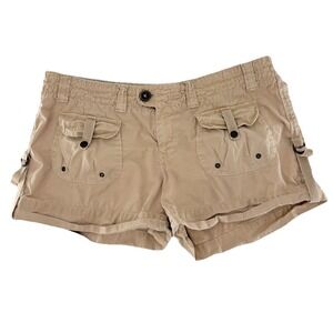 Y2K American Eagle Shorts Micro Mini 10 Low Rise Button Flap Pockets FLAW